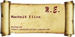 Machnik Eliza névjegykártya